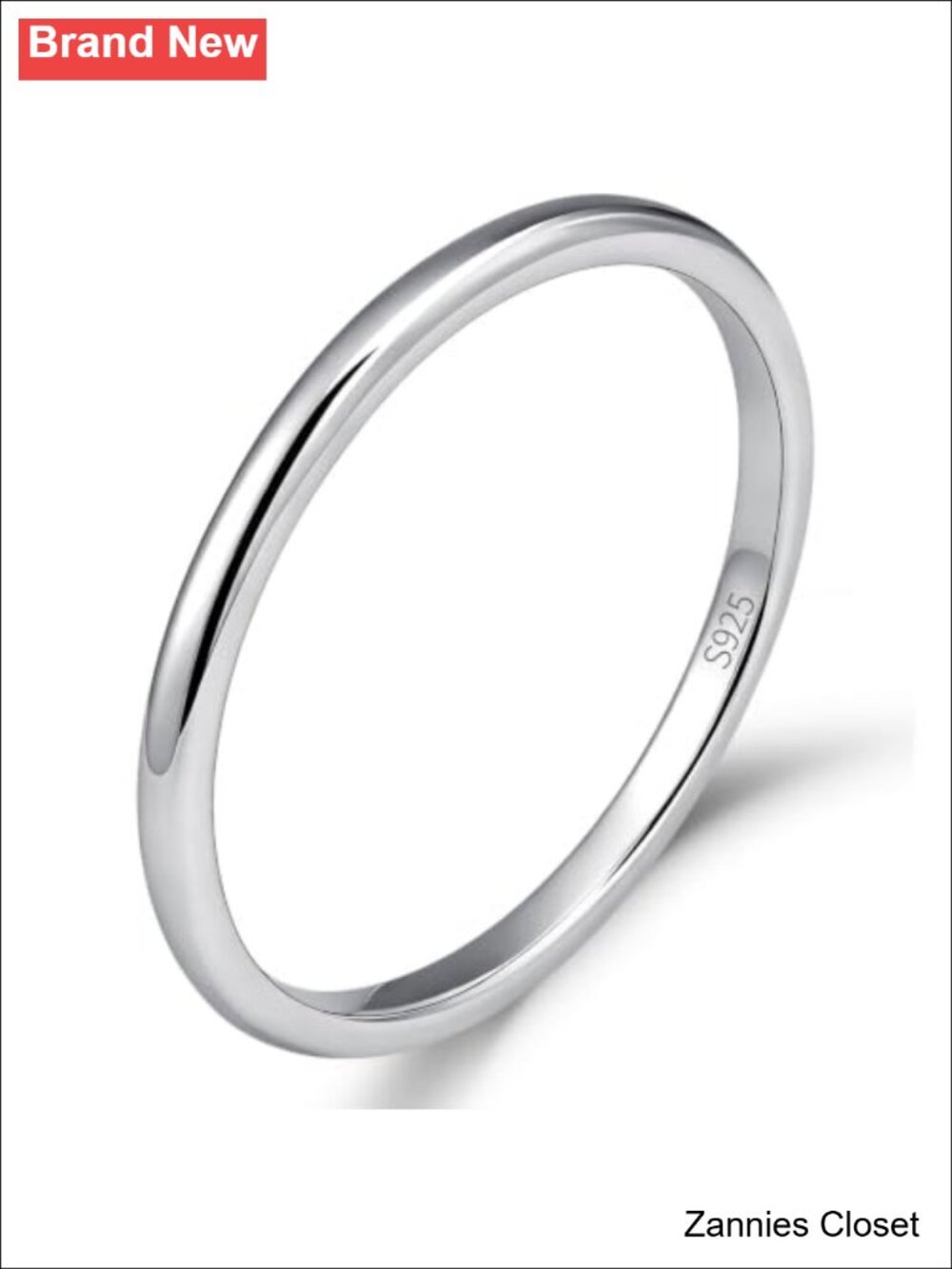 💍 WES 925 Sterling Silver 1.5mm Thin Stackable Plain Dome Ring for Women